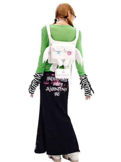 Black/White Yumi Kawaii Cross Elf Wings Bag