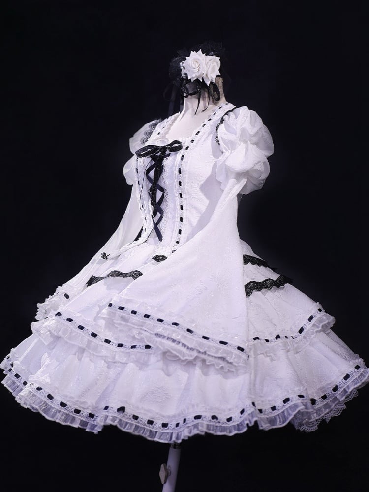 Shugo Chara Tsukiyomi Utau Weißes Kleid Lolita-Stil Cosplay Kostüm