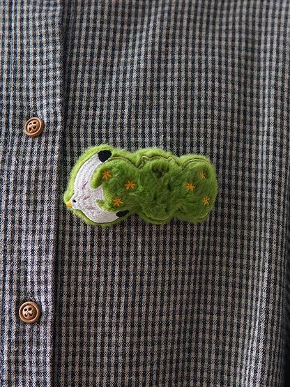 Cute Plush Hair Clip And Brooch Set