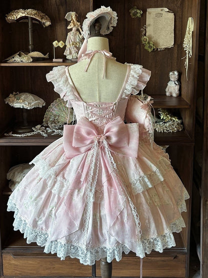 Bow / Green Train Lolita Big Pink