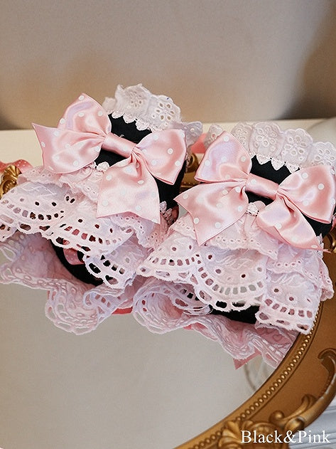 5 Color Dot Wrist – Options Bow Cuffs Polka with Sweet Lolita
