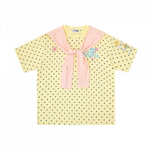 Yellow Star Print T-Shirt with Hairclip - Languid Park