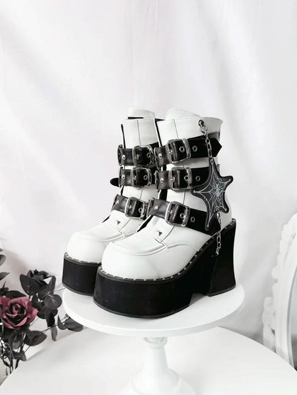 Platform with Punk Boots 11.5cm White Sole