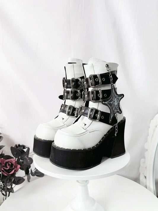 Platform with Punk Boots 11.5cm White Sole