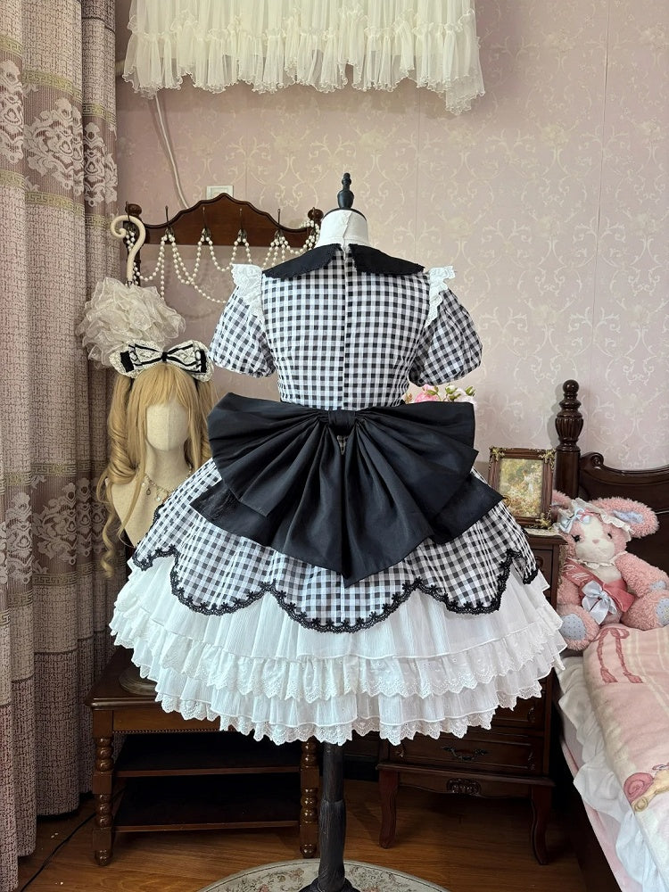 Detachable Black Organza Lolita Train Big Bow