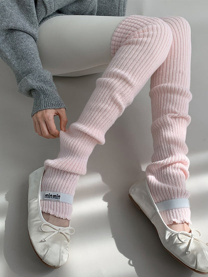 Knit Stirrup Pastel Leg Ribbed Warmers
