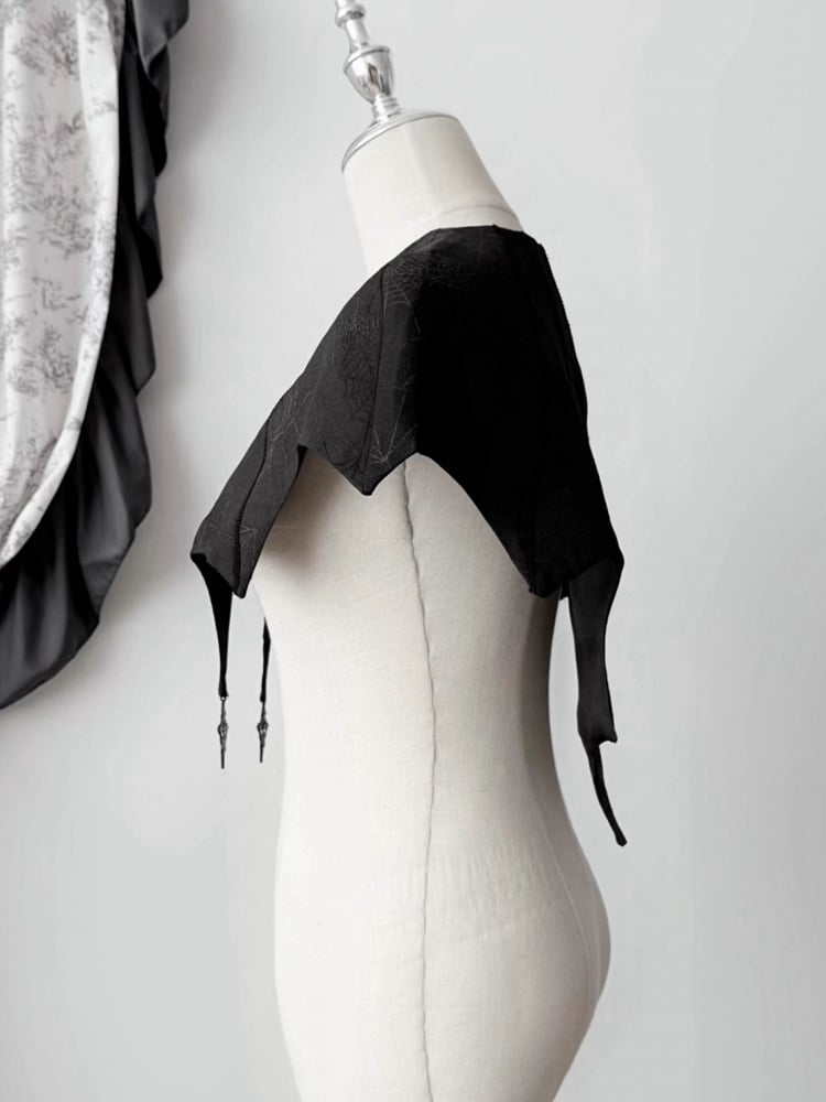 Cape Web Embroidery Black Gothic Halloween Lolita Spider Wing Bat with