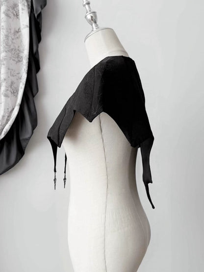 Cape Web Embroidery Black Gothic Halloween Lolita Spider Wing Bat with