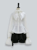 Bishop Ouji Sleeves Lolita Shirt Neckline Poet White Ruffle