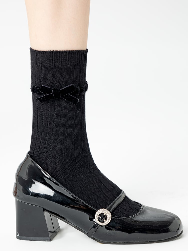 Cotton Decorated 20CM 4 Colors Bow Socks Ballet-Style
