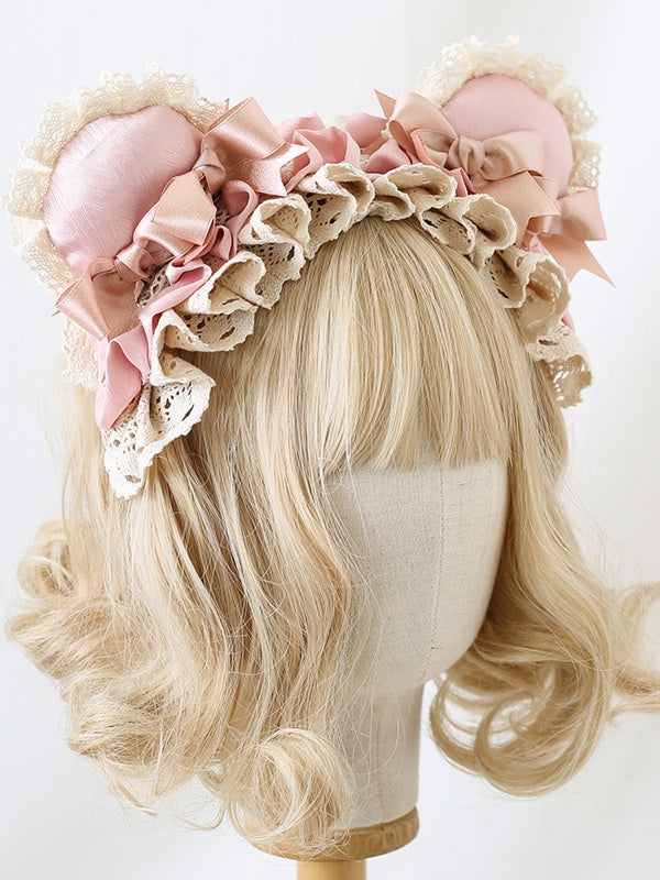 Pink and With Ears Plush KC Bear Detachable Green Lolita Dreamy / Cute