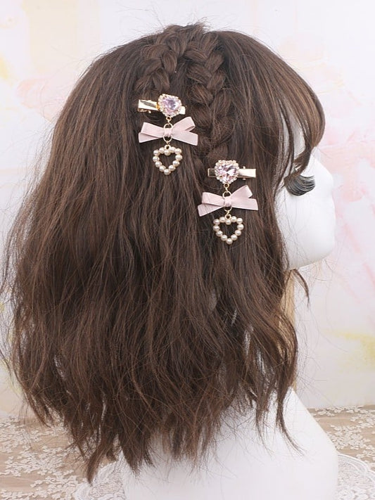 Rhinestone Hairclip Kei Options Jirai Heart 8 Color