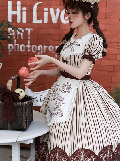 Bein braun Band Tee Nachmittag Schürze Wärmer Kleid