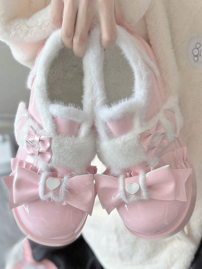 Pink Sweet Light Lolita - Heart Platform Motifs Shoes