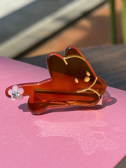 Puppy Rhinestone 4 Hairclip Decorated Color Options