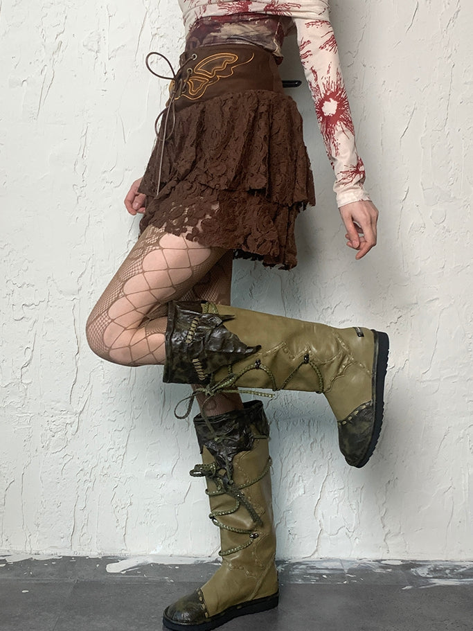 Muster 5 Designoptionen Farbe Punk Cut-out Ödland Blumen