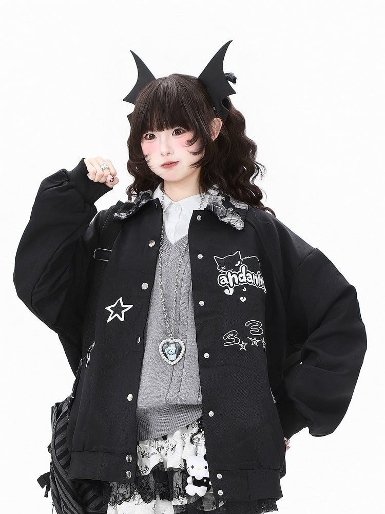 Snap Bittersweet Jacket Placket Black with