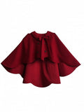 Krawatte mit Cape, gewellter Rand, Schleife, Rot