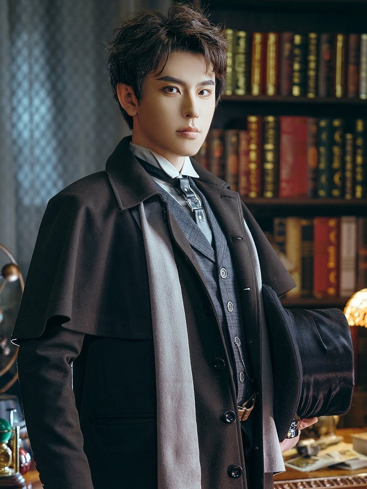 Silver With Black Tie Buckle Metal PU Steampunk Accent