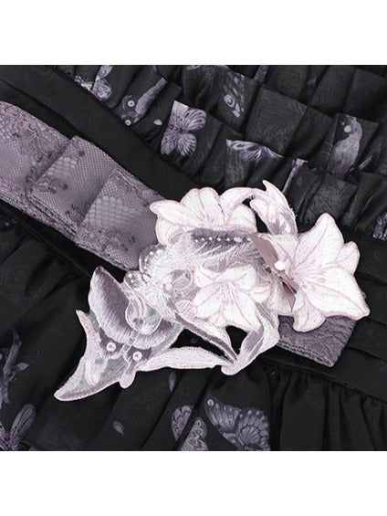 Violet Sweetheart Floral Stitched Layered JSK Gown - Yimu Walnut