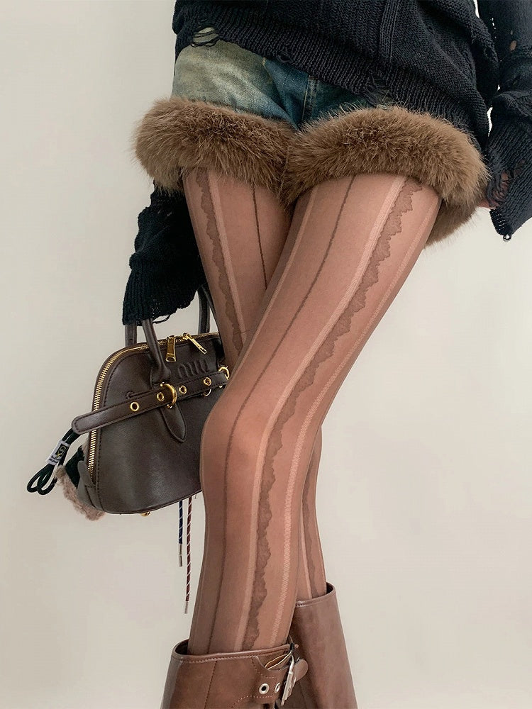 Pantyhose Stripe Semi-Sheer Wavy