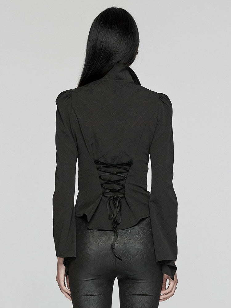 Shirt Double-collar Goth Black