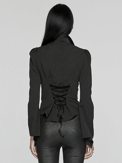 Shirt Double-collar Goth Black