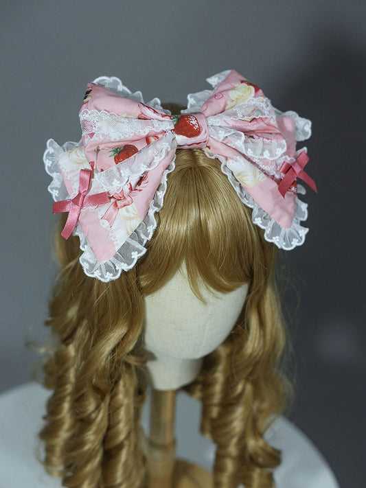 Pink Strawberry / Bowknot Print Yellow KC White