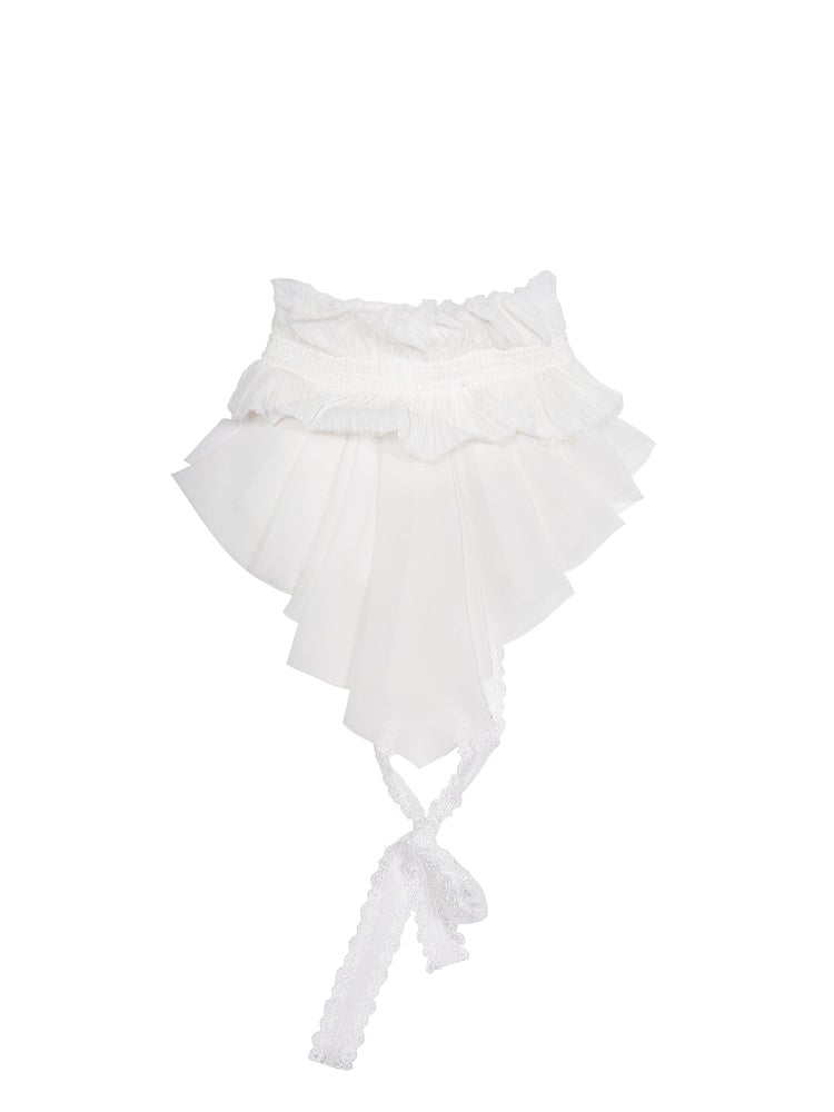 Adjustable Vintage Back Beige Tie Jabot Lace Gothic with