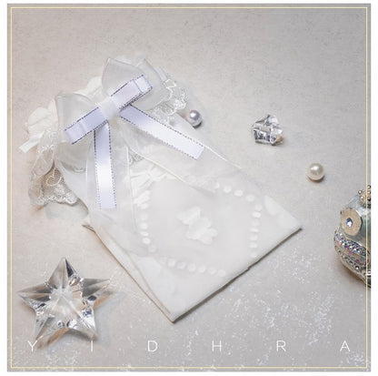 ブラック＆ホワイトのバニーベアプリントのスイートロリータソックス