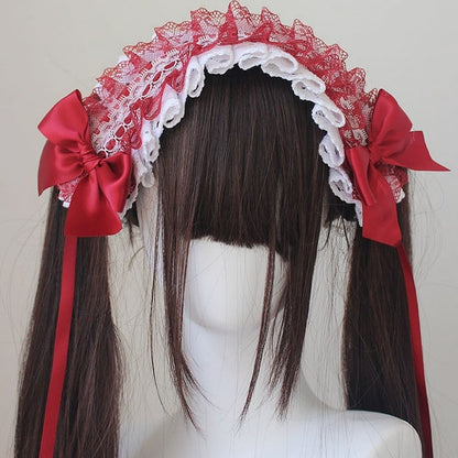 Bowknot Details Lace Trim Hairband
