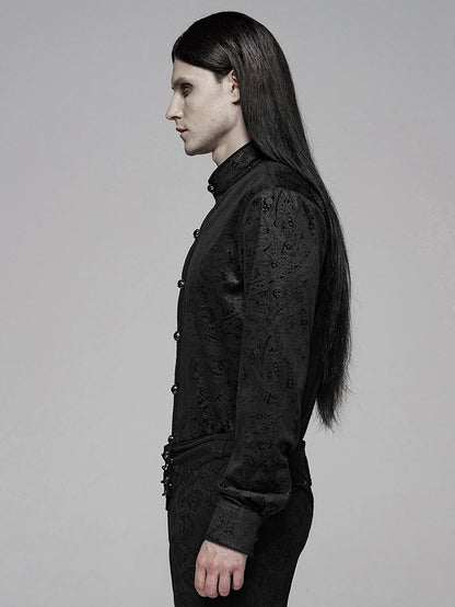 Shirt Gentleman's Black Gothic Men's