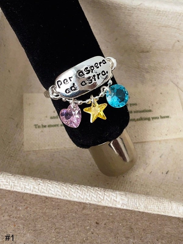 Star Rhinestone Decoration Y2K Ring - Kiwi Store