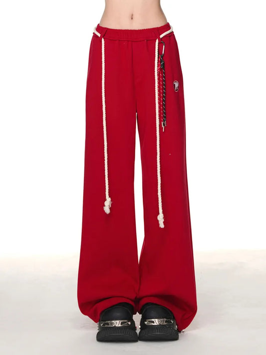 Schnitt Blau/Grau/Rot Weite Beinhose Dunkel