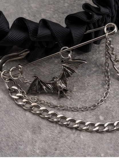 KC And Ruffle Black Trim With Pin Bat Cross