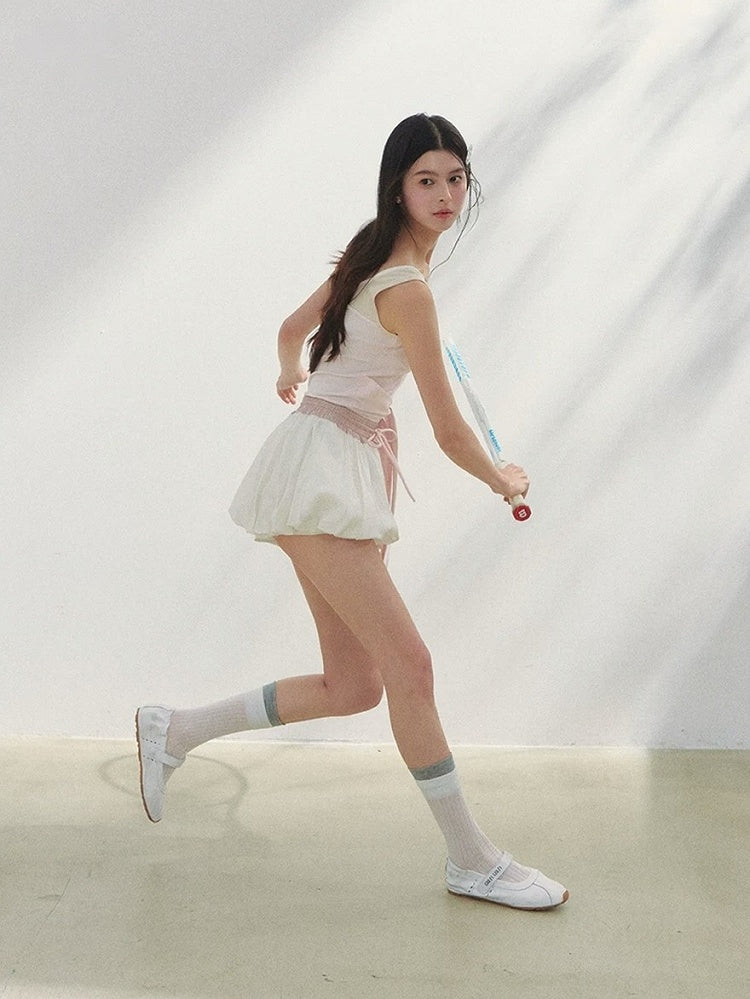 Waistband Kawaii White Pink Bubble with Skirt