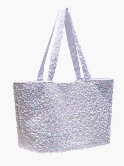 Sequin Style Kawaii Bag White Tote In Sparkling