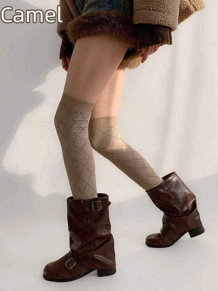 Knit Over-the-Knee Colors) Warm (5 Diamond Stockings