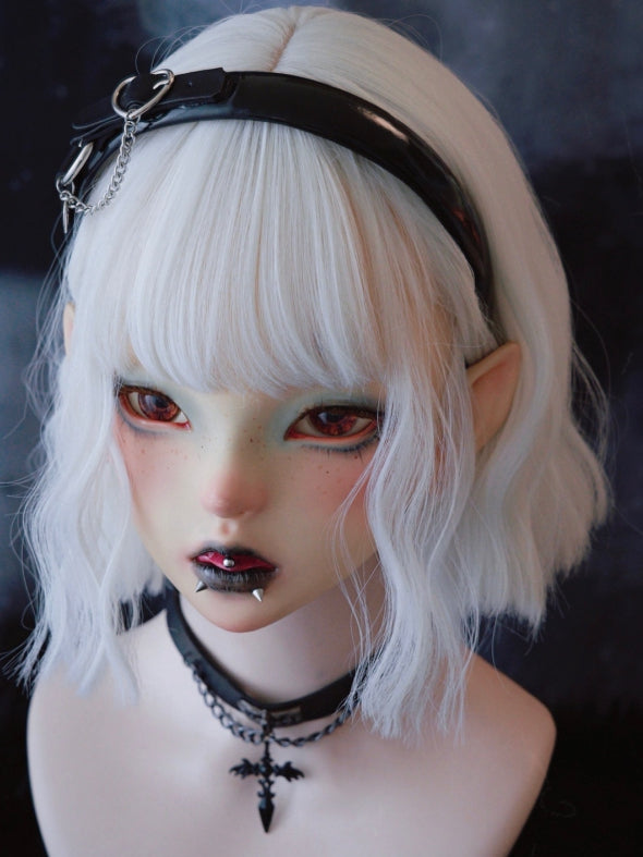With Charm Gothic Black Decorated Buckle Heart KC