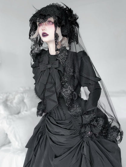 Tie Black Gothic Jabot Lolita