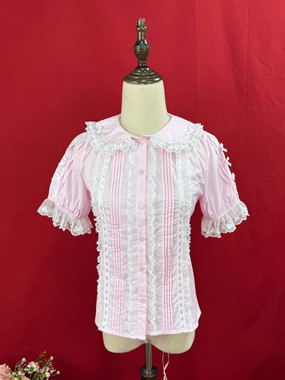 ピーターロリータ スイートスリーブブラウス パンショート コットン ピンクカラー