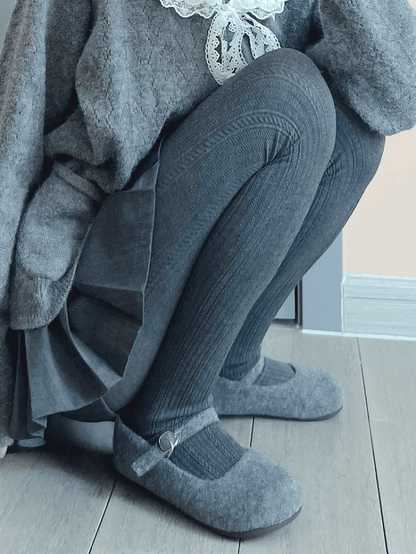 ライトグレー/ダークグレー/アプリコットタイツ