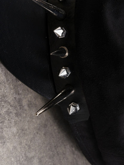 Details Hat Studs Gothic Black Beret