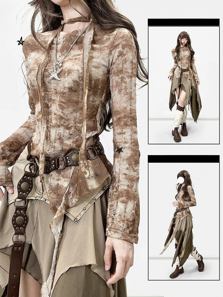 Millard with Dye - Scarf Long Tie Coffee Set Fashion Design Top Sleeves