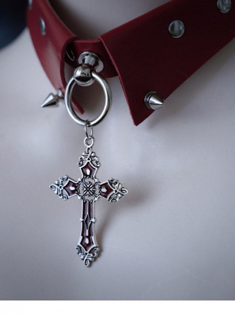 5-Color Cross Pendant Choker - Strange Sugar