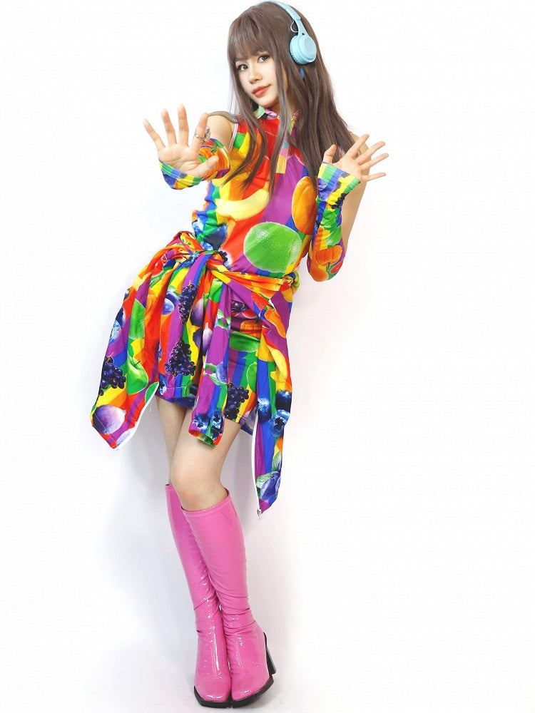 フルーツジャケット ギャル保護パーカー カラフルサンファッションプリント