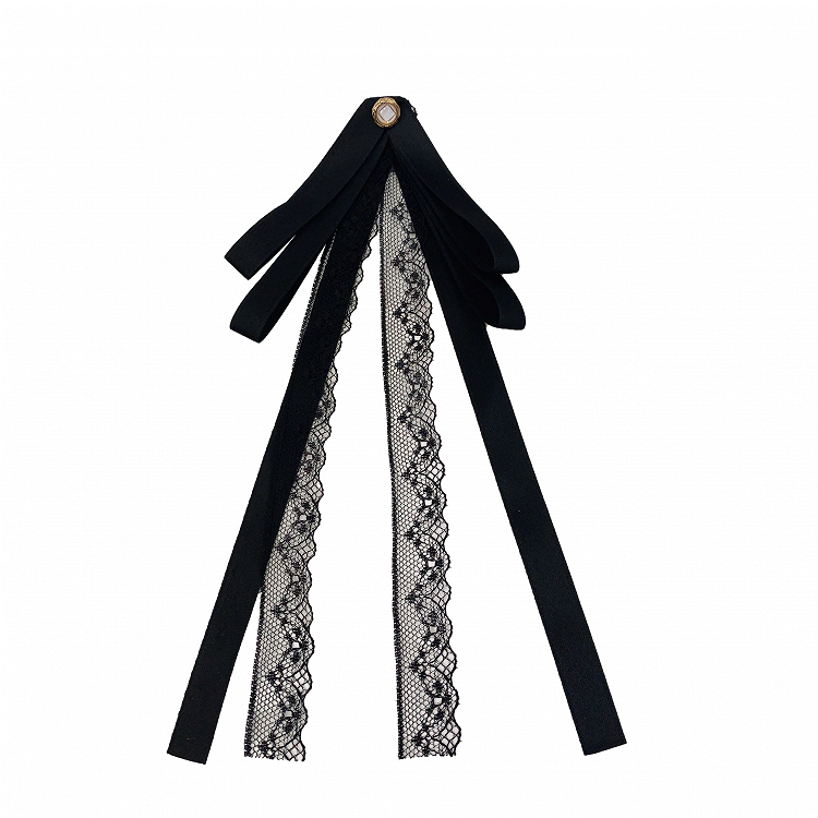 Bow Tie Black Lace Trim