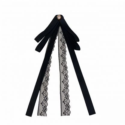 Bow Tie Black Lace Trim