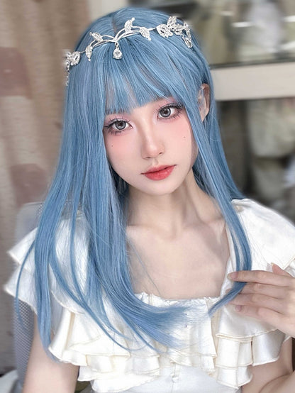 前髪ストレートウィッグ 長さ60cm ブルーエア付き