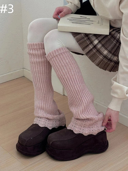 Ruffled Colors) Textured Leg (Multiple Warmers Knit